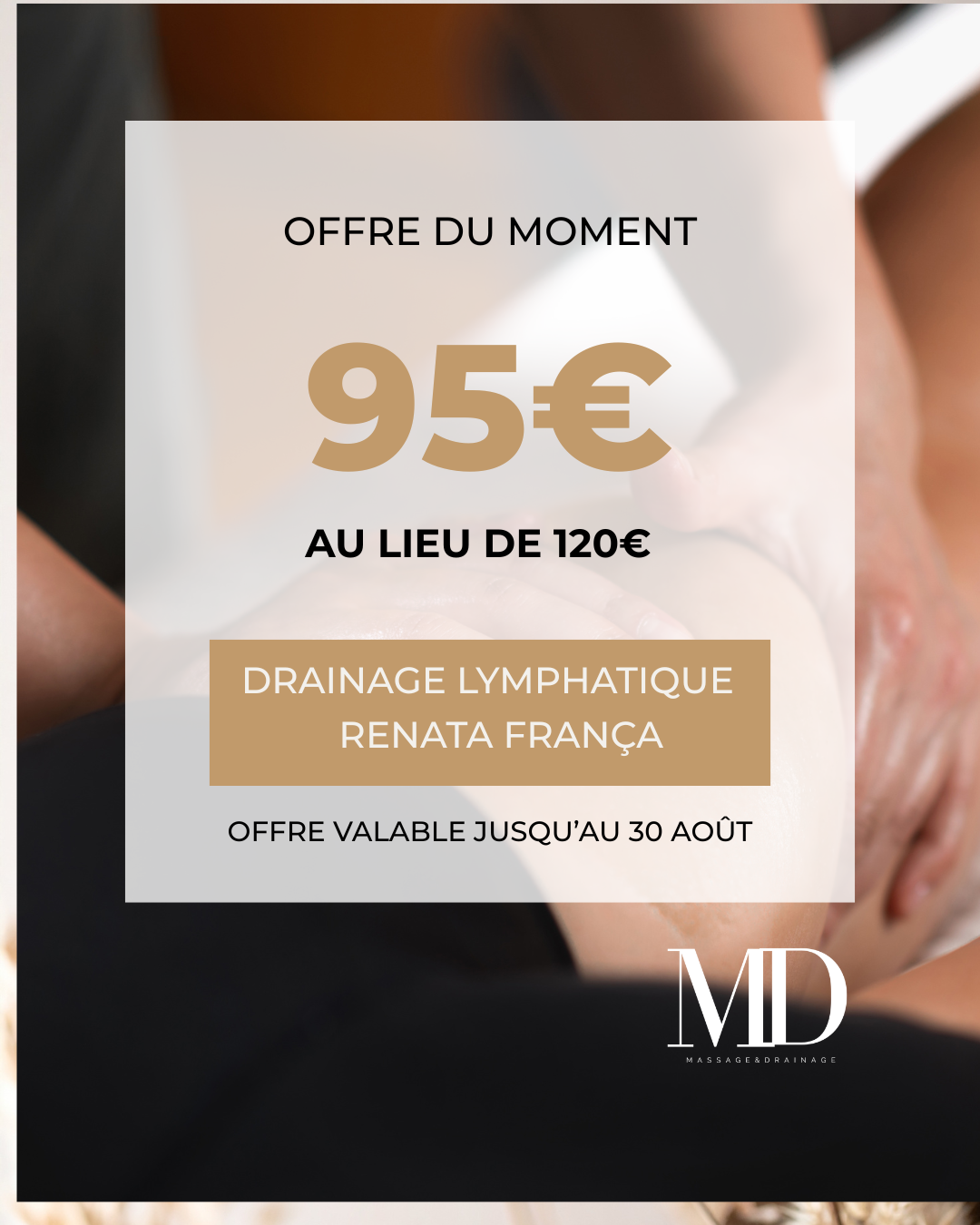Drainage lymphatique et remodelage Renata Franca-offre valable jusqu’au 30 août